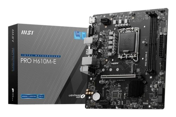 MSI PRO H610M-E - Hovedkort - micro ATX - LGA1700-sokkel - H610 Chipset - USB 3.2 Gen 1 - Gigabit LAN - innbygd grafikk (CPU kreves) - HD-lyd (8-ka...