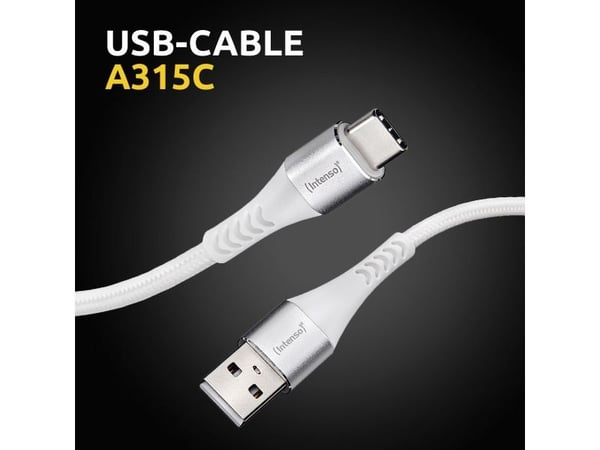 Intenso A315C - USB-kabel - USB (hann) til 24 pin USB-C (hann) - USB 2.0 - 20 V - 3 A - 1.5 m - hvit