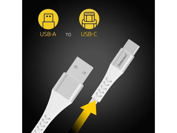 Intenso A315C - USB-kabel - USB (hann) til 24 pin USB-C (hann) - USB 2.0 - 20 V - 3 A - 1.5 m - hvit