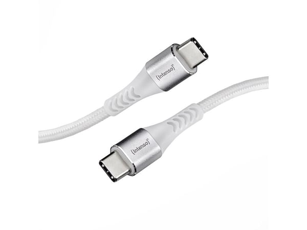 Intenso C315C - USB-kabel - 24 pin USB-C (hann) til 24 pin USB-C (hann) - USB 2.0 - 20 V - 3 A - 1.5 m - USB Power Delivery (60W) - hvit