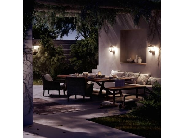 Philips Kinno vegglamper 25 W E27, lyskilde følger ikke med, Vegglys, Svart, Metall, IP44, Hage, Terrasse, I