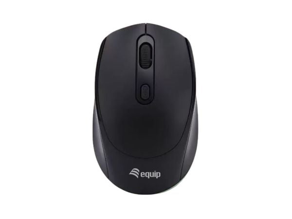 Equip 245122, Ambidextrous, Optisk, RF Trådlös, 1600 DPI, Svart
