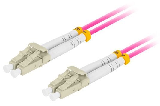 Lanberg - Koblingskabel - LC/UPC-multimodus (hann) til LC/UPC-multimodus (hann) - 3 m - 3 mm - fiberoptisk - dupleks - 50 / 125 mikroner - OM4 - ha...