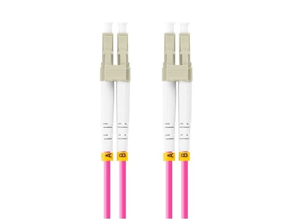 Lanberg - Koblingskabel - LC/UPC-multimodus (hann) til LC/UPC-multimodus (hann) - 3 m - 3 mm - fiberoptisk - dupleks - 50 / 125 mikroner - OM4 - ha...