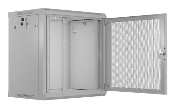 INSTALLASJON SKAPSTILL HENGENDE 19" 12U 600X450 GRÅ PERFORERT DØR LANBERG (FLAT PAKKE)