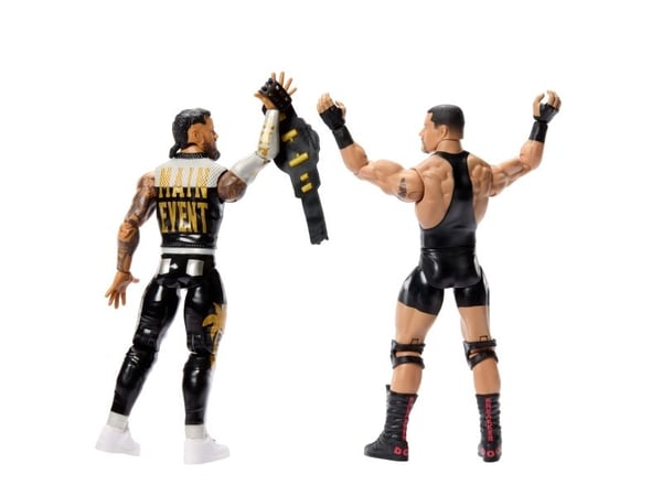 WWE Main Event Showdown Bron Breakker vs Jey Uso-actionfigurer, serie nr 25, samlarobjekt på 15 cm, 6 År, Multifärg, Plast