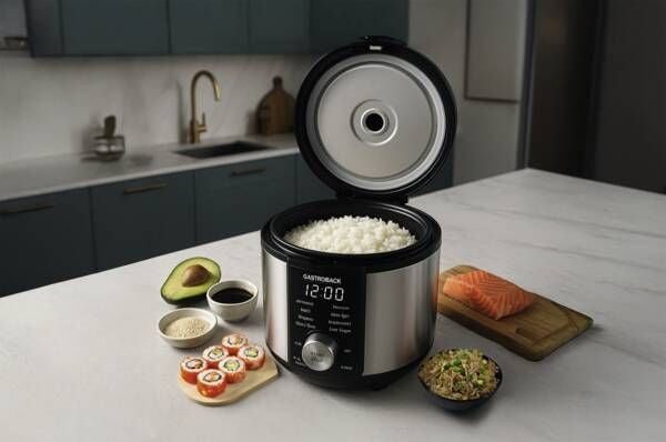 Gastroback Rice Control Low Carb & Steam, Svart, Rustfritt stål, 3 l, 24 timer, Rotasjon, Berøringskontroll, 450 W, 220 - 240 V