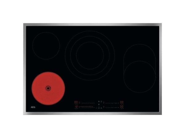 AEG OHI84A07XB, Svart, Rustfritt stål, Innebygget, 80 cm, Keramisk, Glass-keramikk, 4 zone(s)