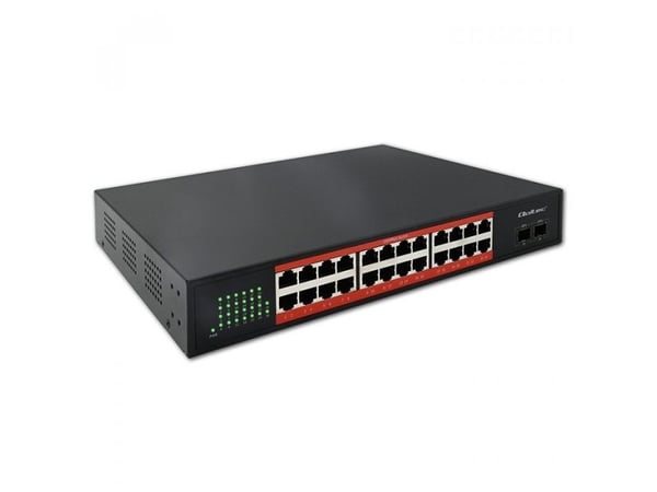 Qoltec Gigabit Ethernet PoE SWITCH | 24x RJ45 | 2x SFP | 1000 Mbit/s