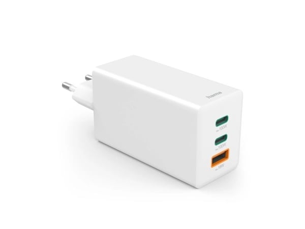Hama - Strømadapter - GaN, 2 USB-C, USB-A, PD - AC 100-240 V - 100 watt - utgangskontakter: 3 - hvit