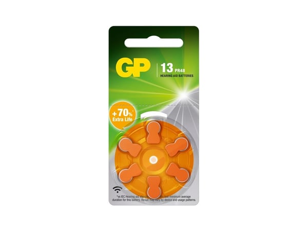 GP Batteries 103249, Engangsbatteri, Zink-luft, 1,45 V, 6 stykker, Høreapparat, Oransje