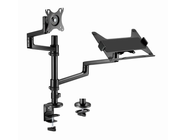 Gembird MA-DA-04 - Monteringssett (bordmonteringsarm, notebook-bakke) - justerbar arm - for skjerm / notebook - aluminium, stål, plastikk - svart -...