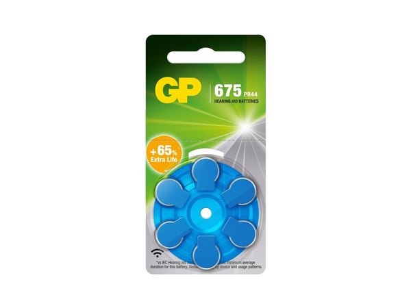 GP Batteries 103251, Kertakäyttöinen akku, 675, PR44, Sinkki-ilma, 1,45 V, 6 kpl, Kuulokoje