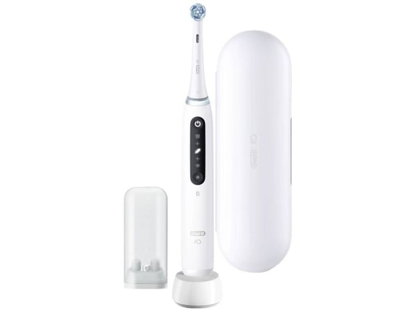 Oral-B iO Series 5, Voksen, Roterende vibrerende Tannbørste, Daglig stell, Intense, Sensitiv / Myk, Super sensitive, Whitening, Hvit, 2 min, Hvit