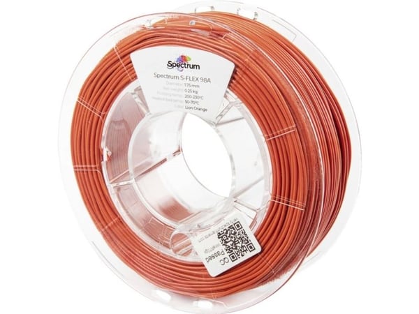 Spectrum Filaments 80526 S-Flex 98A filament fleksibel kjemisk bestandig uten trekkraft 1,75 mm 250 g Lion Orange (1 stk)