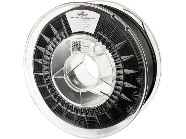 Spectrum Filaments 81449 FlameGuard PLA Filament PLA-muovi palonesto, lämmönkestävä 1,75 mm 1000 g Musta 1 kpl
