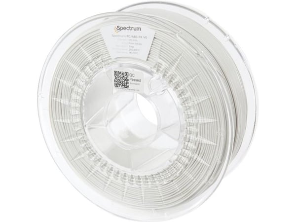 Spectrum Filaments 81012 PC/ABS FR V0 filament PC-ABS flammehemmende varmebestandig 1,75 mm 1000 g hvit 1 stk