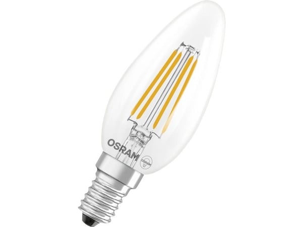 OSRAM LED-lampe (RGB) E14 5,9 W = 60 W EEK D, varm-hvit, dimmbar, filament (1 stk.)