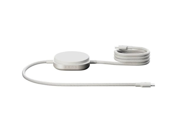 ZENS Pro 2 - USB-kabel - USB-C (hann) til trådløs lading (Qi2) magnetisk - 1.5 m - wireless power (15W), 2-i-1 - hvit