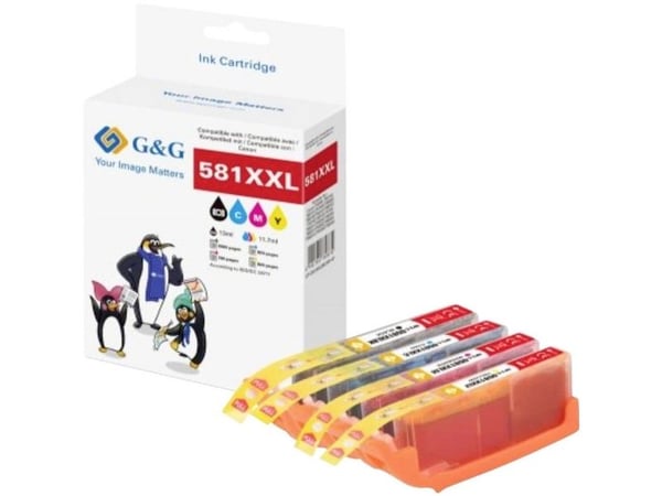 G&G 15965, Ekstra (super) høyt utbytte, Foto-blått, Cyan, Fiolblå, Gult, 12,2 ml, 12,2 ml, 4 stykker, Multipakke