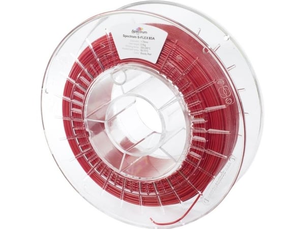 Spectrum Filaments 80573 S-Flex 85A filament fleksibelt, kjemisk bestandig, slagfast, uten trekkraft 1,75 mm 500 g Bloody Red (1 stk.)