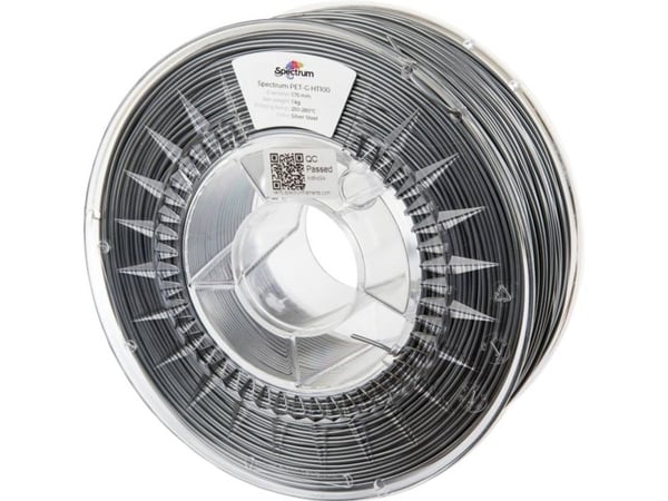 Spectrum Filaments 80407 PET-G HT100 filament PETG varmebestandig, kjemisk bestandig 1,75 mm 1000 g silver steel 1 stk