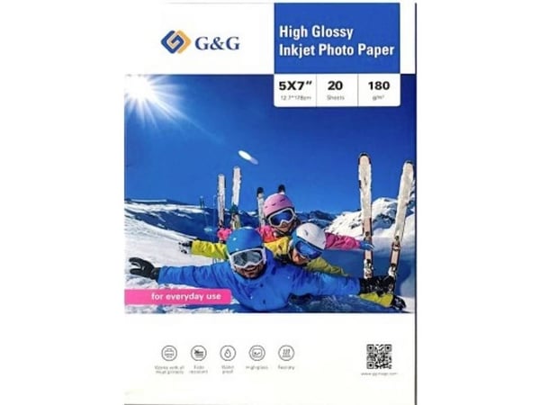 G&G fotopapir 180 g/m² 5x7" - 20 stk