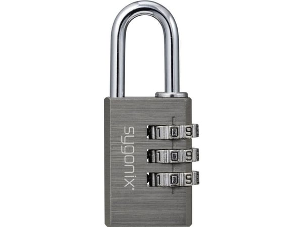 Sygonix hänglås 30 mm 3-siffrigt titangrå kodlås (SY-6932310)
