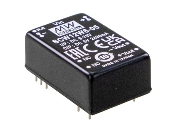 MEAN WELL DCW12W8-12 DC/DC automuunnin 24 V -12 V -0.500 A 12 W Sisältö 1 kpl