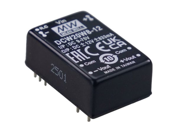 MEAN WELL SCW20W8-12 DC/DC automuunnin 24 V 12 V 1,666 A 20 W Sisältö 1 kpl 1 kpl