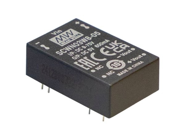 MEAN WELL SCWN03W8-12 DC/DC automuunnin 24 V 12 V 0,250 A 3 W Sisältö 1 kpl