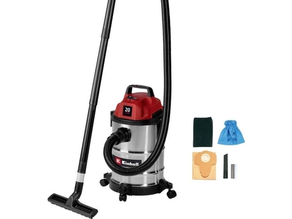 Einhell TC-VC 2045 S, 900 W, Trommelvakuum, Tørr & våt, Støv pose, 20 l, Skum