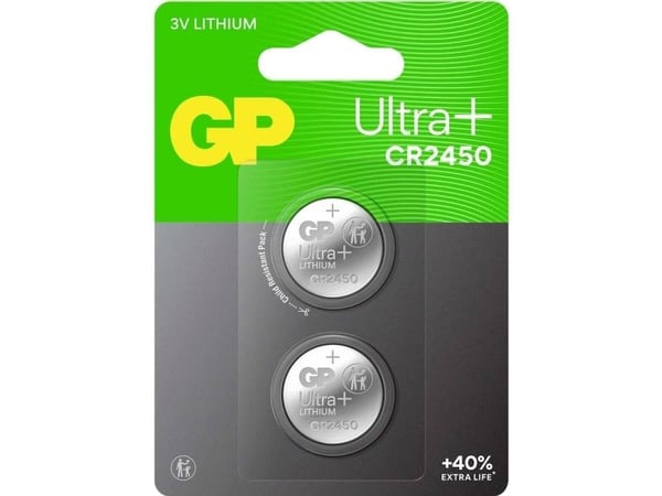 GP nappiparisto CR 2450 3 V 2 kpl 540 mAh Li-MnO2 GP Ultra Plus akku Litium litium nappiparisto CR2450 2 kpl