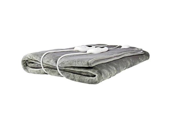 Nedis PEBL130CWT2 elektrisk teppe 120 W Grå, Hvit Fleece, Polyester