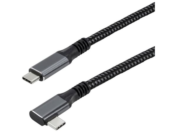 Maxtrack USB-kaapeli USB 3.2 Gen2 USB-C® -liitin 3 m Musta Kaksipuolinen liitin, kullatut liittimet, 90° kulmassa vasemmalle C531-3WL
