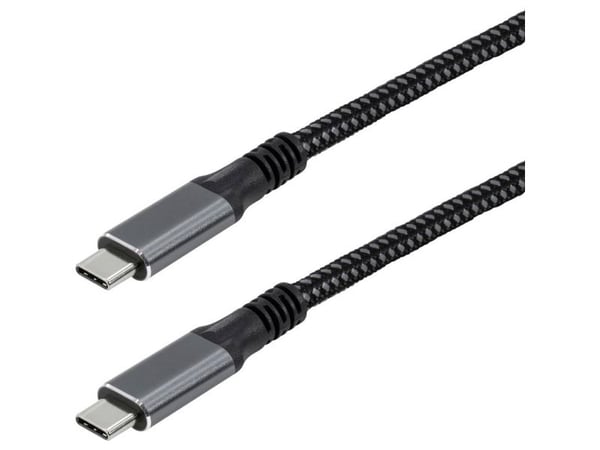 Maxtrack USB-C-kabel USB 3.2 Gen2x2 USB-C-kontakt 1 m svart dobbeltsidige kontakter, forgyldte kontakter C531-1L