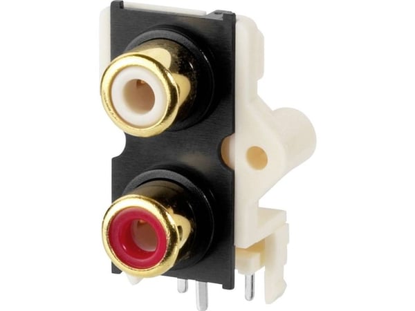 Monacor T-720G, RCA jack, Sort, Rød, Hvid, Metal, Plast, Guld