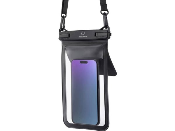 Renkforce vanntett smarttelefonkasse Outdoorcase universell svart/transparent RF-6956970 (RF-6956970)