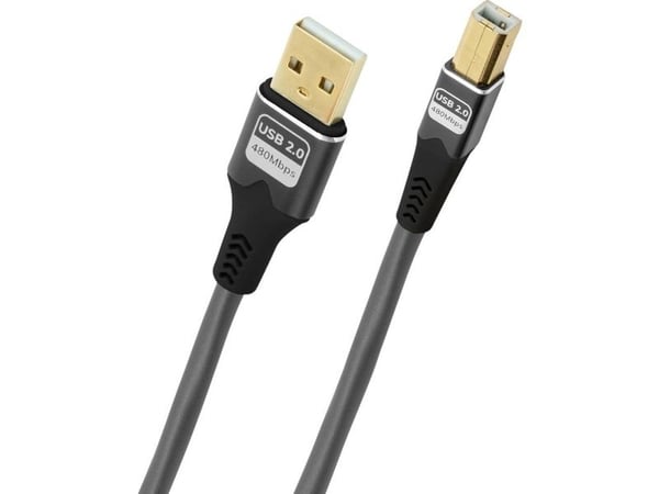 OEHLBACH D1C9378, 7,5 m, USB A, USB B, USB 2.0, 0,48 Gbit/sek, Antracitt