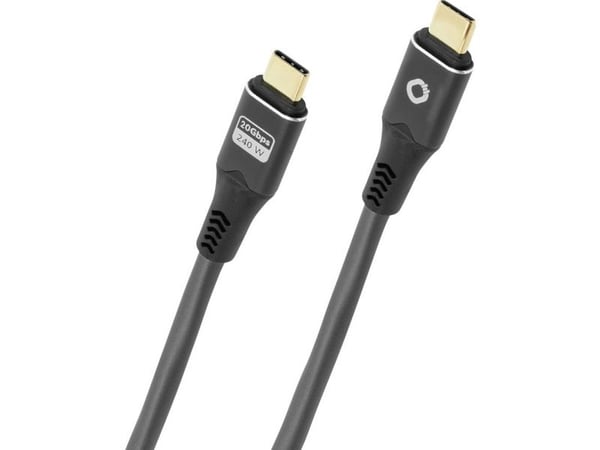 OEHLBACH D1C9369, 2 m, USB C, USB C, 20 Gbit/sek, Antrasitt