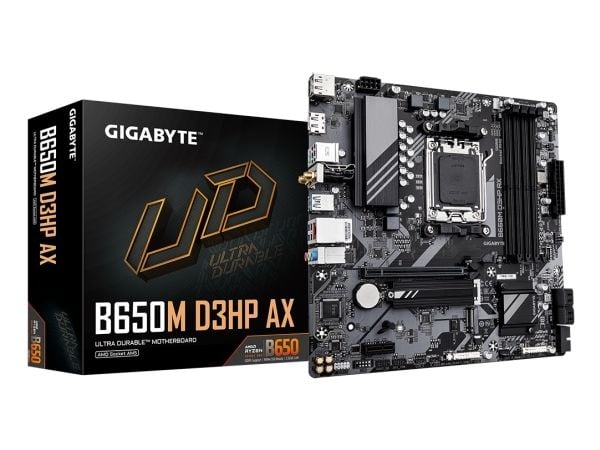 Gigabyte B650M D3HP AX - 1.0 - hovedkort - micro ATX - Socket AM5 - AMD B650 Chipset - USB 3.2 Gen 1, USB-C 3.2 Gen 1 - 2.5 Gigabit LAN, Wi-Fi 6E, ...