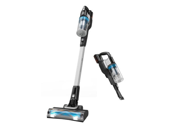 Black & Decker BHFEB520D1, 2-i-1 stavstøvsuger, Uten pose, Sort, Gjennomsiktig, Hvit, Rektangulær, Tørr, Syklonisk