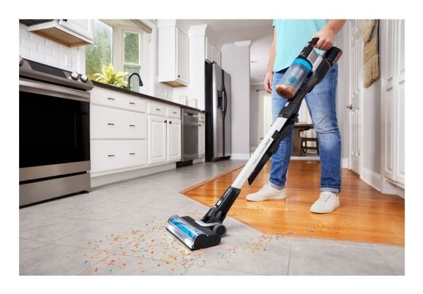 Black & Decker BHFEB520D1, 2-i-1 stavstøvsuger, Uten pose, Sort, Gjennomsiktig, Hvit, Rektangulær, Tørr, Syklonisk