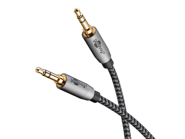 Goobay 65276, 3.5mm TRS, Hankjønn, 3.5mm TRS, Hankjønn, 5 m, Sort, Sølv