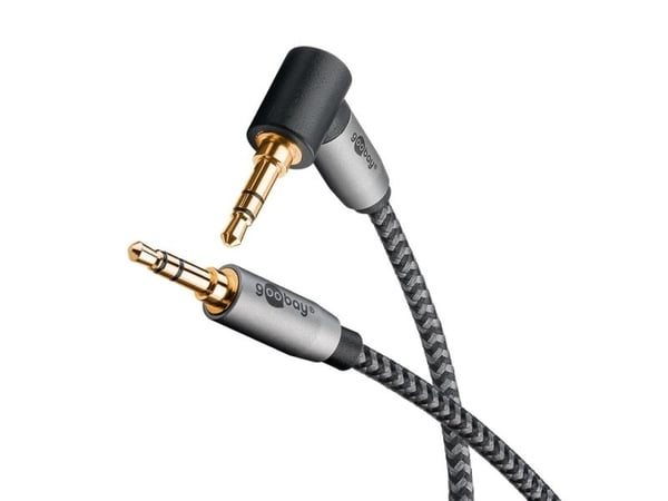 Goobay 65282, 3.5mm TRS, Hankjønn, 3.5mm TRS, Hankjønn, 3 m, Sort, Sølv