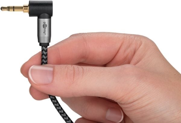 Goobay 65277, 3.5mm TRS, Hankjønn, 3.5mm TRS, Hankjønn, 0,5 m, Sort, Sølv