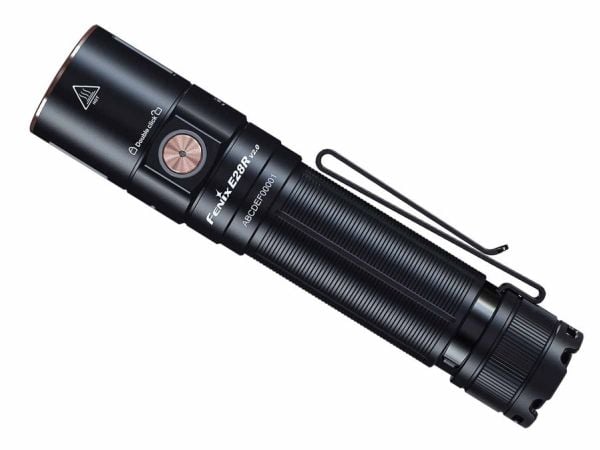 Fenix E28RV2BK, Universal lommelykt, Sort, Metall, Knapper, 2 m, IP68