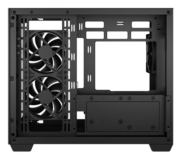 DeepCool CG330 3F - Micro-ATX - micro ATX - sidepanel med vindu (herdet glass) - ingen strømforsyning (ATX / SFX / SFX-L) - svart - USB/lyd