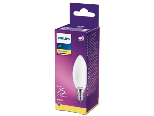 Philips Kronljus, 2,2 W, 25 W, E14, A++, 250 LM, 15000 h