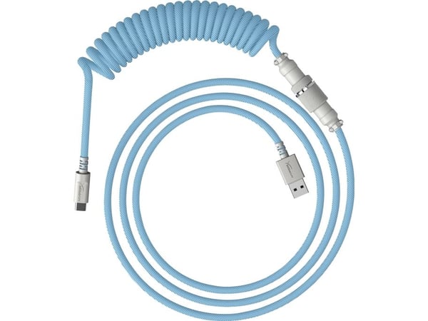 HyperX - USB-kabel - 1.37 m - lindad - vit, blå